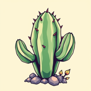 Anime Cactus Tattoo