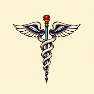 Anime Caduceus Tattoo