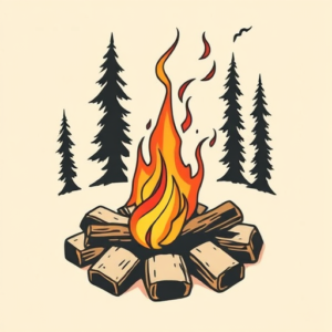 Anime Campfire Tattoo