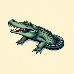 Anime Crocodile Tattoo