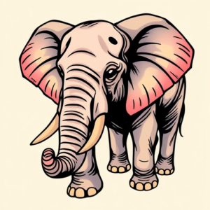 Anime Elephant Tattoo