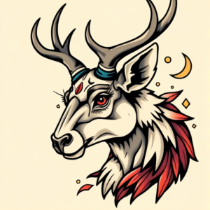 Anime Elk Tattoo