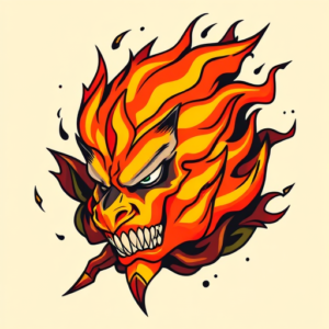 Anime Fire Tattoo