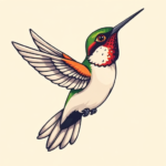 Anime Hummingbird Tattoo