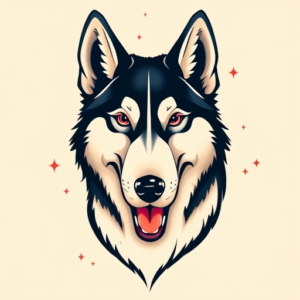 Anime Husky Tattoo