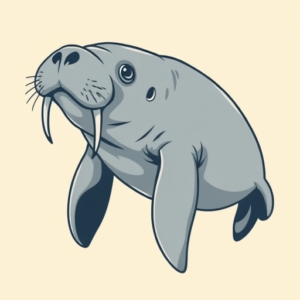 Anime Manatee Tattoo