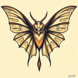 Anime Mothman Tattoo