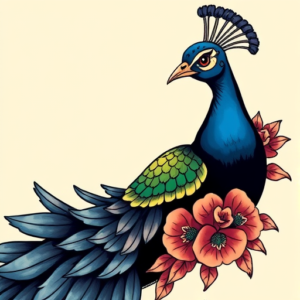 Anime Peacock Tattoo