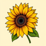 Anime Sunflower Tattoo