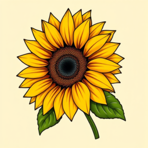 Anime Sunflower Tattoo
