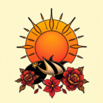 Anime Sunrise Tattoo