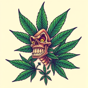 Anime Weed Tattoo
