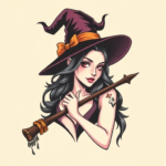 Anime Witch Tattoo