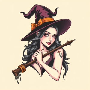 Anime Witch Tattoo