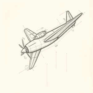 Artistic Sketch Airplane Tattoo