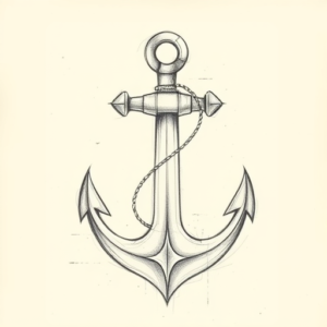 Artistic Sketch Anchor Tattoo