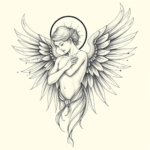 Artistic Sketch Angel Tattoo