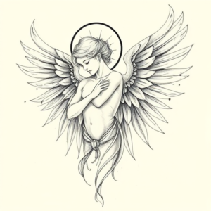 Artistic Sketch Angel Tattoo