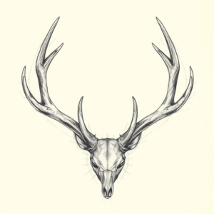 Artistic Sketch Antler Tattoo
