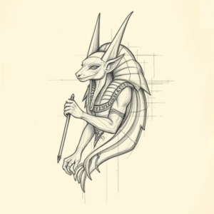 Artistic Sketch Anubis Tattoo