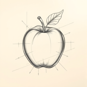 Artistic Sketch Apple Tattoo