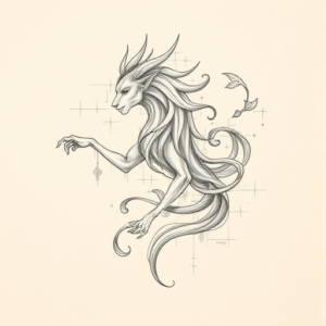 Artistic Sketch Aquarius Tattoo