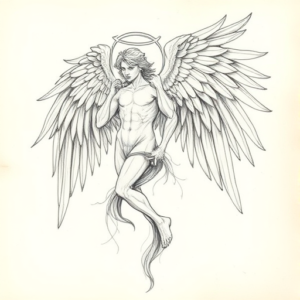 Artistic Sketch Archangel Tattoo