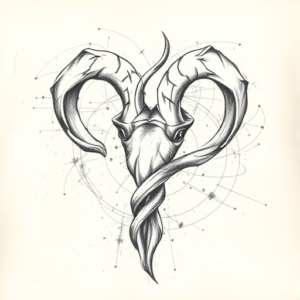 Artistic Sketch Aries Tattoo