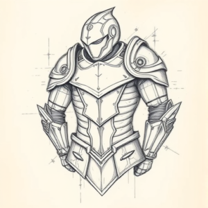 Artistic Sketch Armor Tattoo