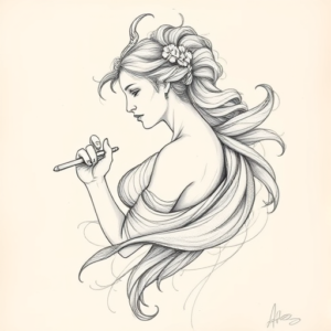 Artistic Sketch Artemis Tattoo