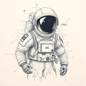 Artistic Sketch Astronaut Tattoo