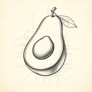 Artistic Sketch Avocado Tattoo