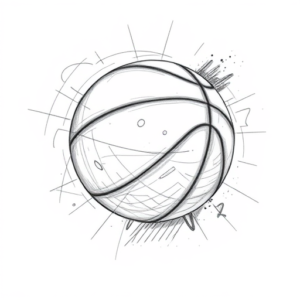 Artistic Sketch Basketball Tattoo