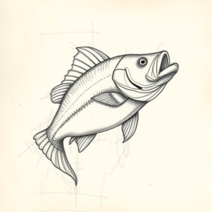 Artistic Sketch Bass Tattoo