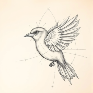 Artistic Sketch Bird Tattoo