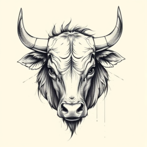 Artistic Sketch Bull Tattoo