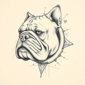 Artistic Sketch Bulldog Tattoo