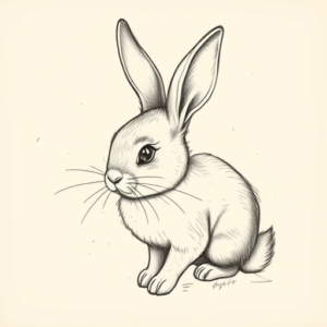 Artistic Sketch Bunny Tattoo