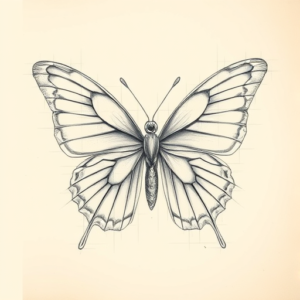 Artistic Sketch Butterfly Tattoo