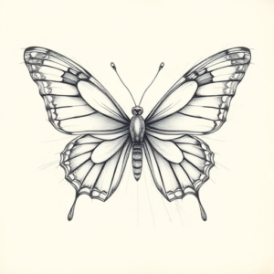 Artistic Sketch Butterfly Tattoo