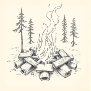 Artistic Sketch Campfire Tattoo