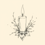 Artistic Sketch Candle Tattoo