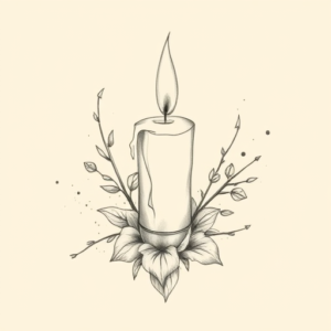 Artistic Sketch Candle Tattoo