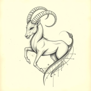 Artistic Sketch Capricorn Tattoo