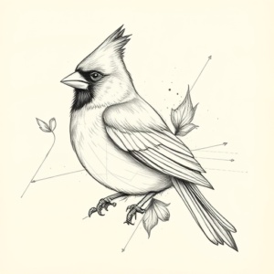 Artistic Sketch Cardinal Tattoo