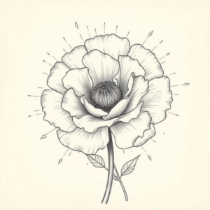 Artistic Sketch Carnation Tattoo