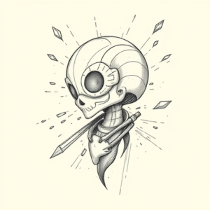 Artistic Sketch Cartoon Tattoo