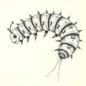 Artistic Sketch Caterpillar Tattoo