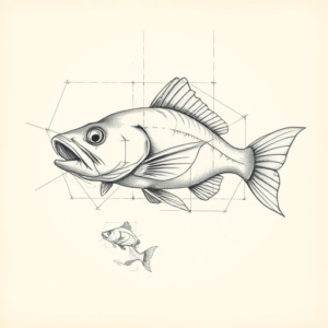 Artistic Sketch Catfish Tattoo