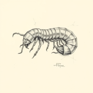 Artistic Sketch Centipede Tattoo